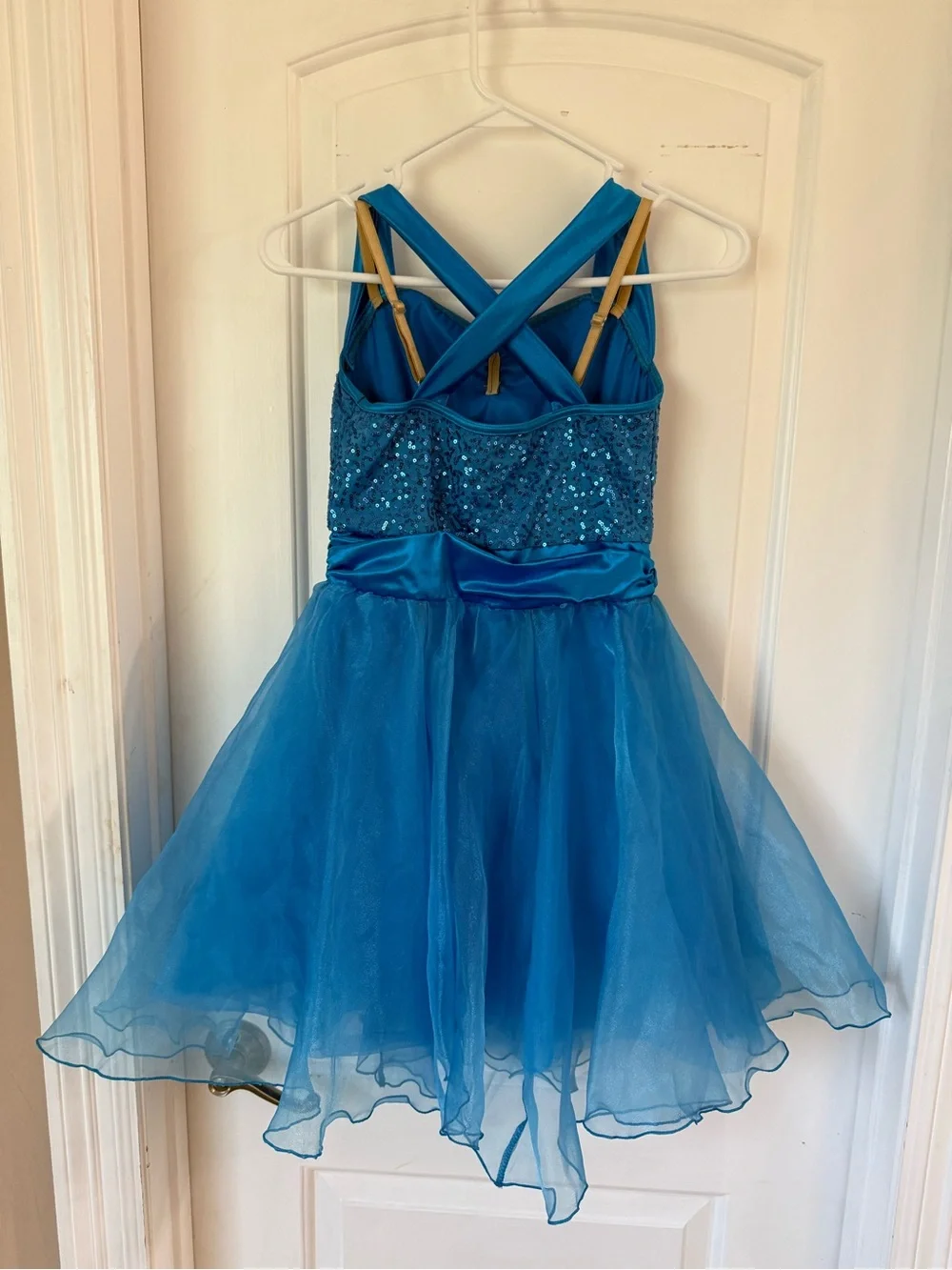 Weissman Teal Dance Costume, tap, musical theatre, blue dress, child large
